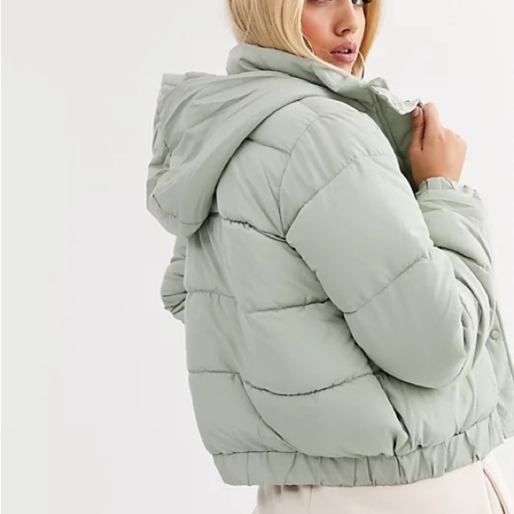 HOODED PUFFER JACKETSAGE